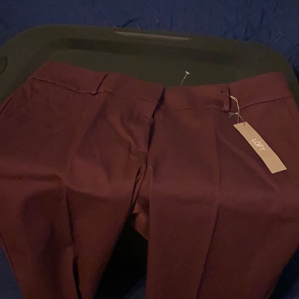 NWT Loft Marisa Burgundy Skinny Pants size 12